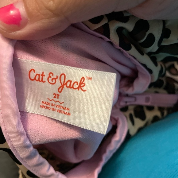 Cat & Jack Kids Leopard Print One Piece - Pink and Brown size 2T - Picture 4 of 4